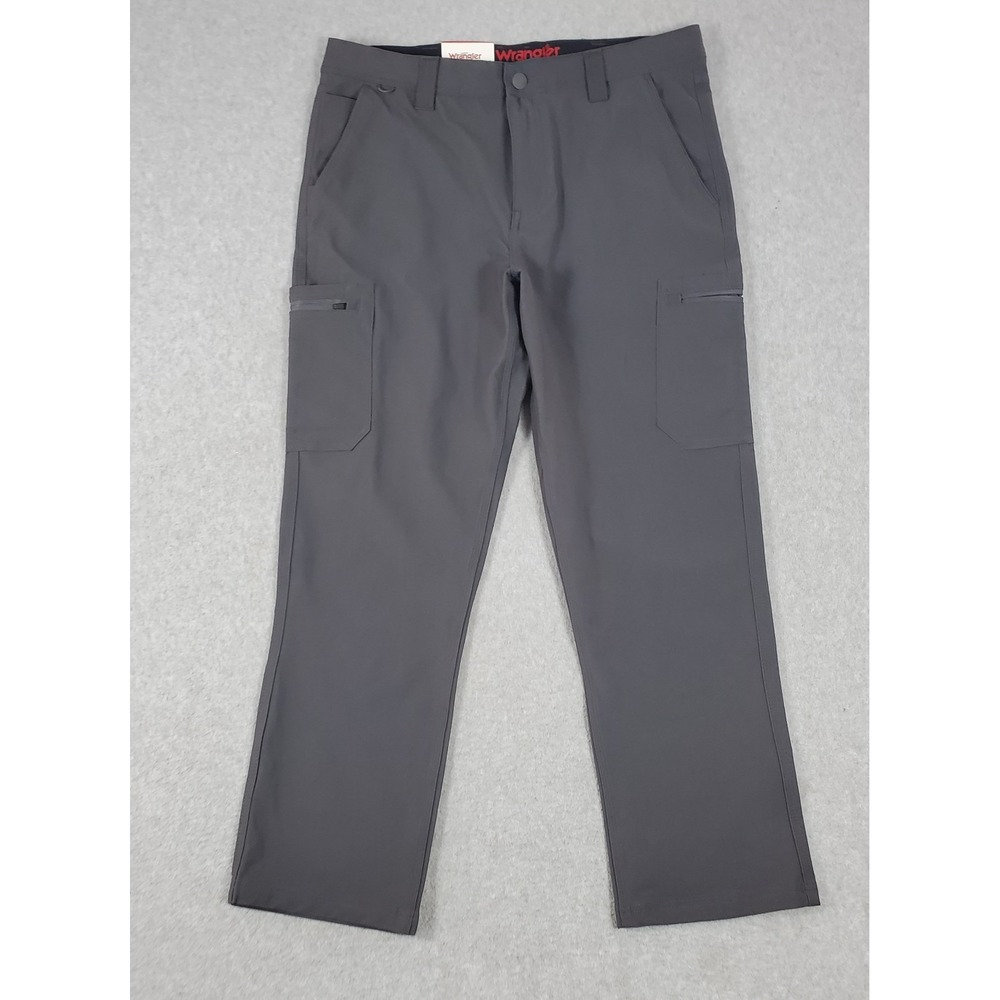 Wrangler Cargo Pants Mens 34x30 Gray Performance Stretch UPF 15 Travel Workwear